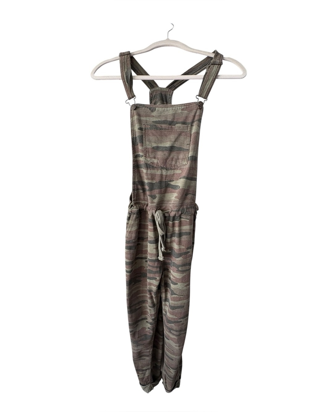Wallflower Olive Camo Drawstring Utility Jumpsuit